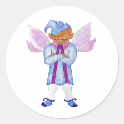 Pensive Light Blue Elf Sticker (Vorderseite)