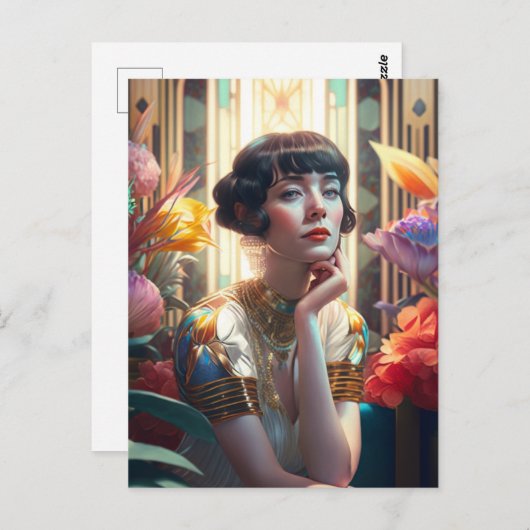 Pensive Muse Postkarte (Vorne/Hinten)