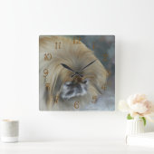 Pensive Pekingese Quadratische Wanduhr (Zuhause)
