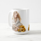 PENSIVE WASSERFALLMÄDCHEN MIT BLONDE-HAAR KAFFEETASSE (Vorderseite Links)