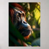 Pensiver Orangutan im Dschungel Poster (Vorne)