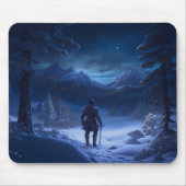 Pensiver Ritter des Winterwunderlandes Mousepad (Vorne)