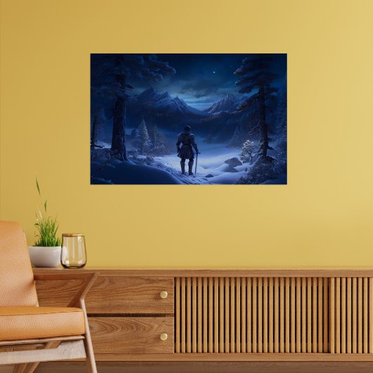 Pensiver Ritter des Winterwunderlandes Poster (Wohnzimmer 2)