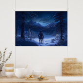 Pensiver Ritter des Winterwunderlandes Poster (Küche)