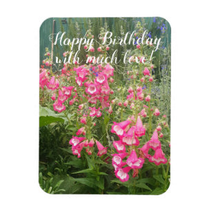Penstemon Flower Garden Blumenstrauß Geburtstag Magnet