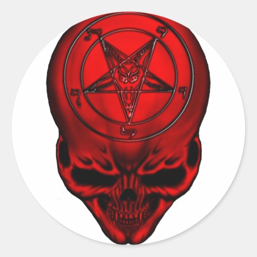 Penta-Schädel Runder Aufkleber (Vorderseite)