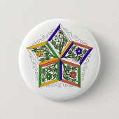 Penta-Stern im Blumen-Button Button (Vorderseite)