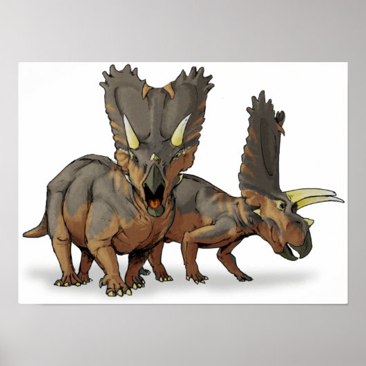 Pentaceratops - Später krebserregender Dinosaurier Poster (Vorne)