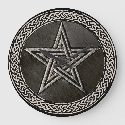 Pentacle Celtic Circle Große Wanduhr (Vorderseite)
