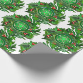 Pentacle on Holly Wreath Geschenkpapier (Ecke)