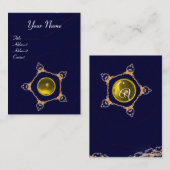 PENTAGON Monogram, gelber Topaz, blau Visitenkarte (Vorne/Hinten)