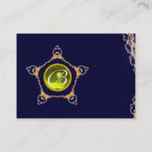 PENTAGON Monogram, gelber Topaz, blau Visitenkarte (Rückseite)