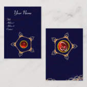 PENTAGON Monogram Red ruby, blau Visitenkarte (Vorne/Hinten)
