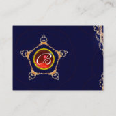 PENTAGON Monogram Red ruby, blau Visitenkarte (Rückseite)