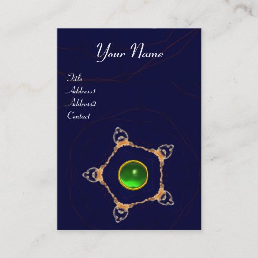 PENTAGON Monogram Smaragdgrün, blau Visitenkarte (Vorderseite)