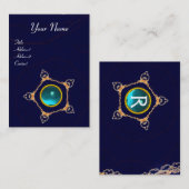 PENTAGON Monogram Turquase Aquamarlne, blau Visitenkarte (Vorne/Hinten)