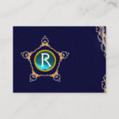 PENTAGON Monogram Turquase Aquamarlne, blau Visitenkarte (Rückseite)