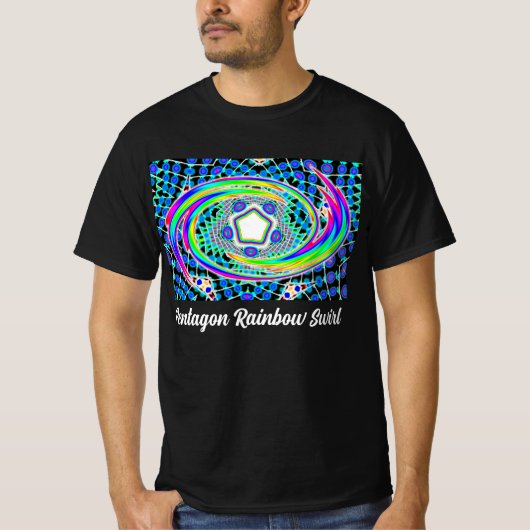 Pentagon Rainbow Swirl T-Shirt (Vorderseite)