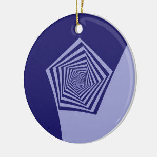Pentagon Spiral Blues Ornament