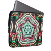 Pentagon über Stern, rot und dunkelgrün getragen Laptopschutzhülle (Vorne Rechts)