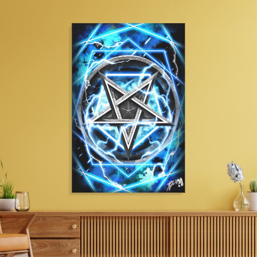 Pentagram-Blitz Leinwanddruck (Insitu (Wohnzimmer))