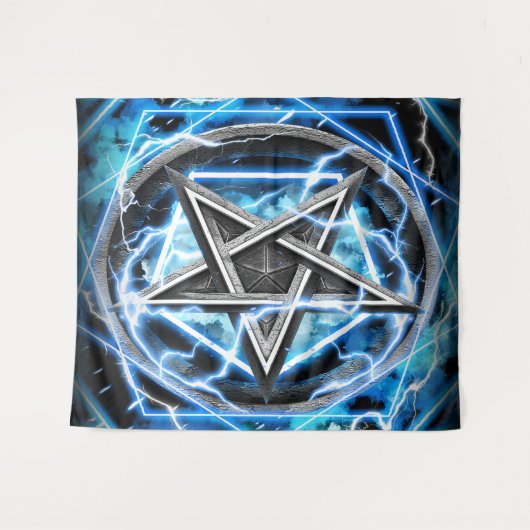 Pentagram-Blitz Wandteppich (Vorderseite (Horizontal))