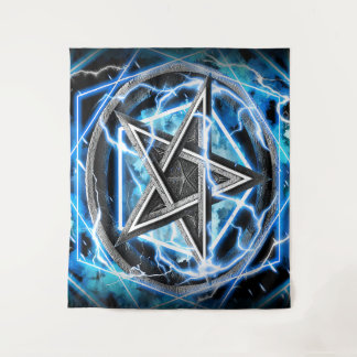 Pentagram-Blitz Wandteppich