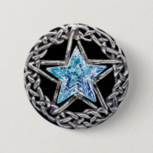 Pentagram Crystal Star Button