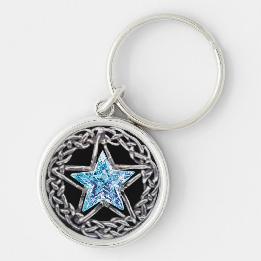 Pentagram Crystal Star Schlüsselkette Schlüsselanhänger (Vorne)