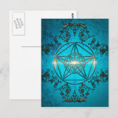 Pentagram, ein magisches Symbol. Postkarte (Vorne/Hinten)