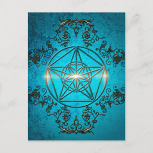 Pentagram, ein magisches Symbol. Postkarte