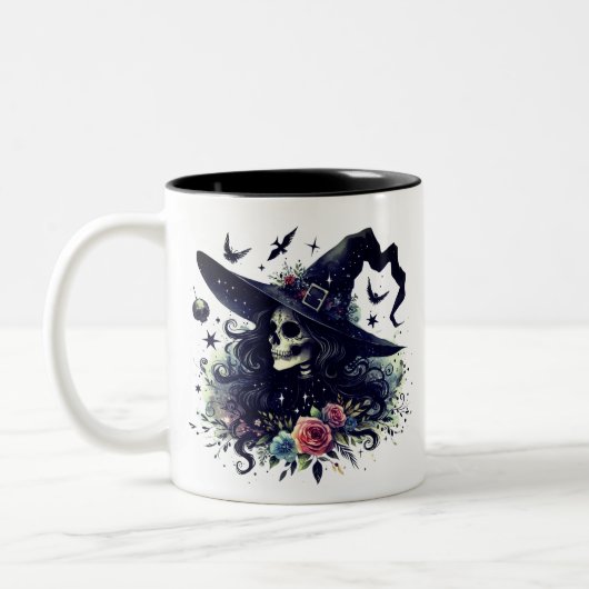 Pentagram Forest Witch Gothic Zweifarbige Tasse (Links)