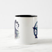 Pentagram Forest Witch Gothic Zweifarbige Tasse (Mittel)