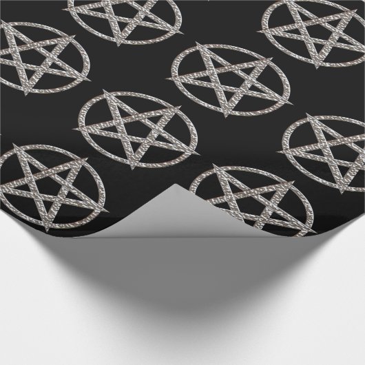 Pentagram Hammerchrom Geschenkpapier (Ecke)