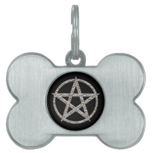 Pentagram Hammerchrome Chrome Pet Name Tag Tiermarke