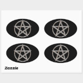 Pentagram Hammerchrome Oval Sticker (Blatt)