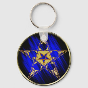 Pentagram mit umgedrehtem Stern Schlüsselanhänger