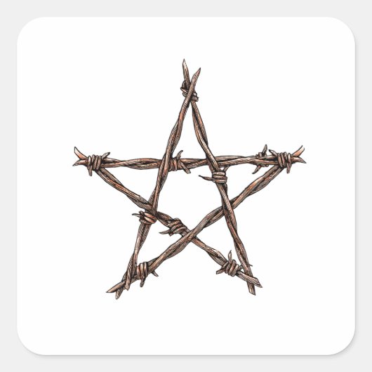 Pentagram of Thorns Quadratischer Aufkleber (Vorderseite)