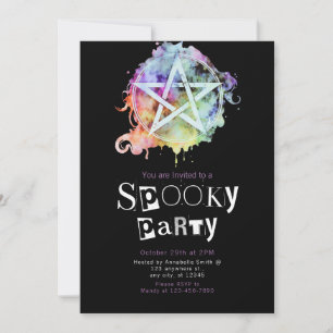Pentagram Pagan Modernes Minimalistisches Hallowee Einladung