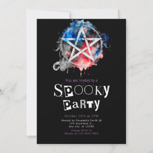 Pentagram Pagan Modernes Minimalistisches Hallowee Einladung