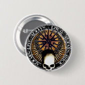 Pentagram Rock and roll skull Button (Vorne & Hinten)