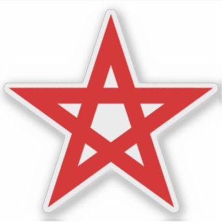 Pentagram (rot) aufkleber