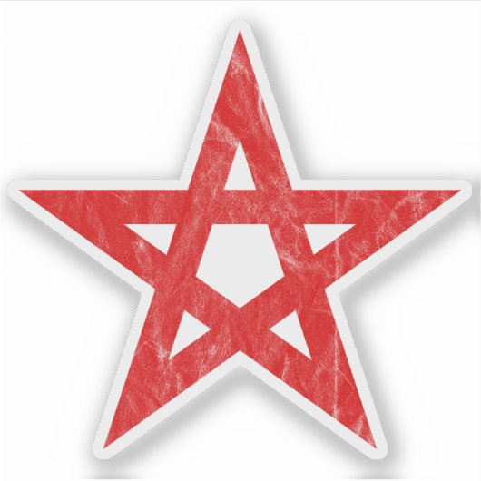 Pentagram (rot Vintag) Aufkleber (Vorderseite)