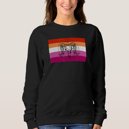 Pentagram Satanist Occult Halloween Lesben Pride Sweatshirt (Vorderseite)