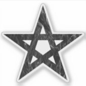 Pentagram (schwarz Vintag) Aufkleber (Vorderseite)