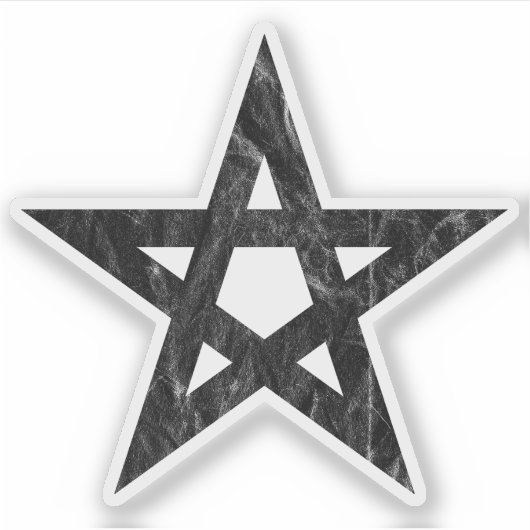 Pentagram (schwarz Vintag) Aufkleber (Vorderseite)