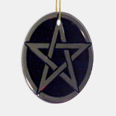 Pentagram Silber-Ornament oder Anhänger Keramikornament (Rechts)