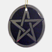 Pentagram Silber-Ornament oder Anhänger Keramikornament (Links)