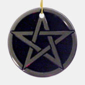 Pentagram Silber-Ornament oder Anhänger Keramikornament (Hinten)