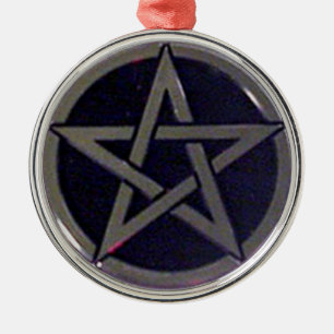 Pentagram-silberne Verzierung oder Anhänger Silbernes Ornament